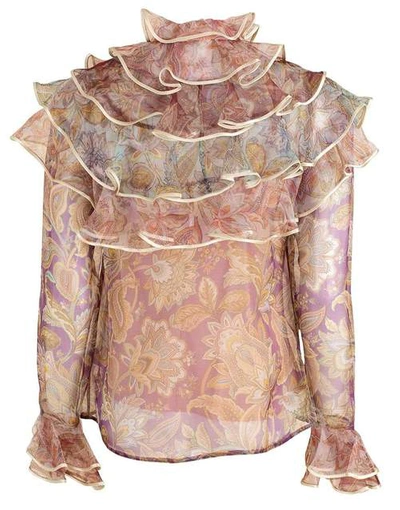 Shop Zimmermann Spliced Jacobean Lucky Tiered Blouse