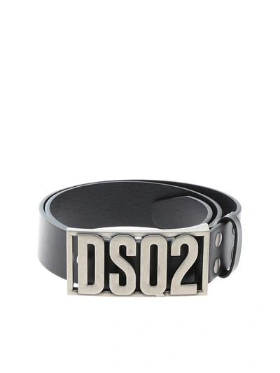 Shop Dsquared2 Metal Logo Belt In Black