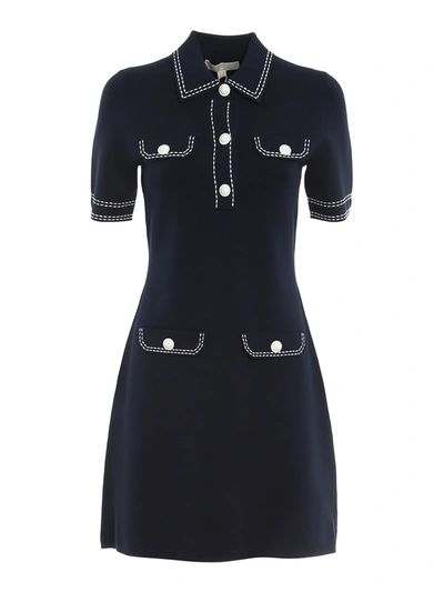 Shop Michael Kors Viscose Blend Dress In Dark Blue