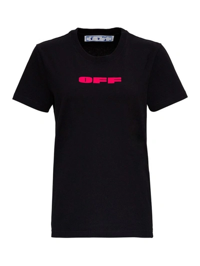 Shop Off-white Neon Logo T-shirt In Black