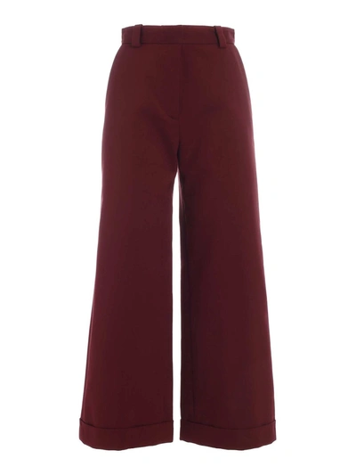 Shop See By Chloé Wide Leg Pants In Burgundy Color In Red