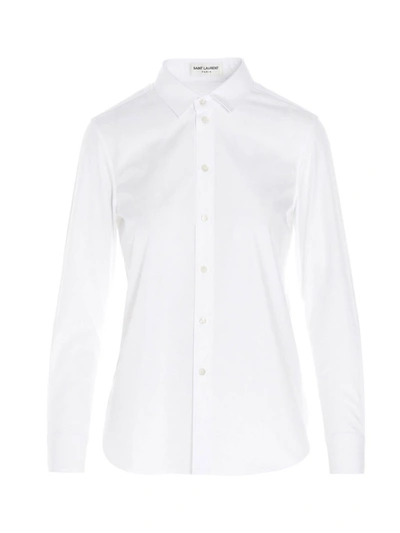 Shop Saint Laurent Cotton Basic Shirt In White