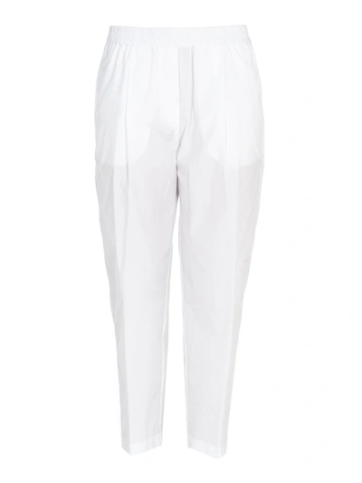 Shop Aspesi Cotton Trousers In White