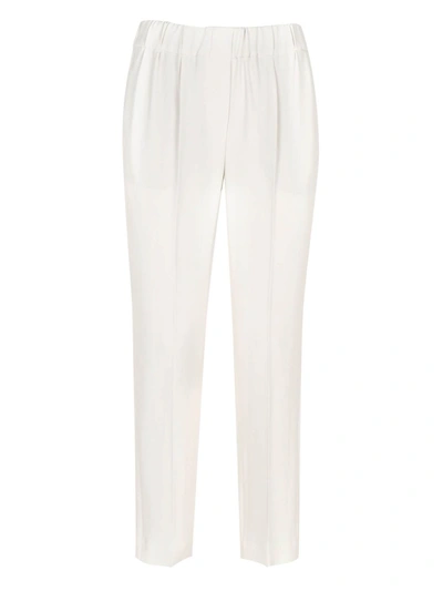 Shop Brunello Cucinelli Tailored Joggers Pants In Chalk Color In White