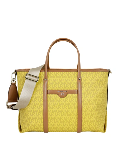 Shop Michael Kors Beck Medium Tote In Yellow