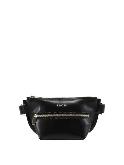Shop Sacai Gold Zip Smooth Calfskin Belt Bag In Black