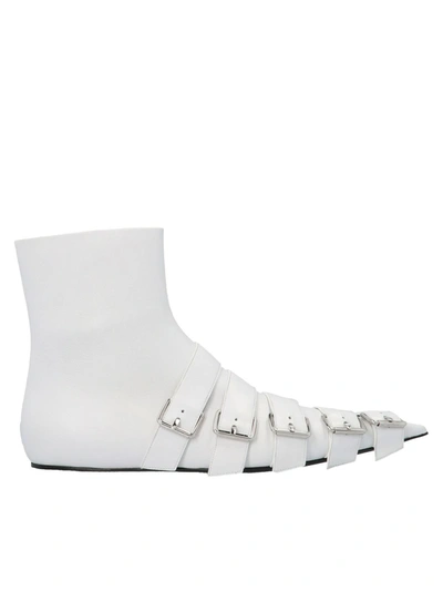 Shop Balenciaga Starps Ankle Boots In White