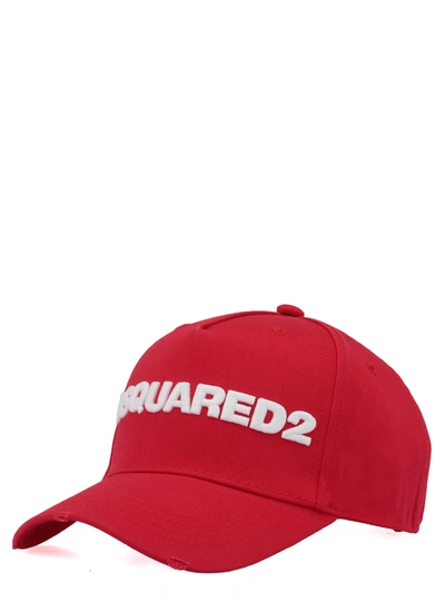 Shop Dsquared2 Baseball Cap With Logo In Rosso+bianco