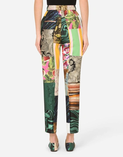 Shop Dolce & Gabbana Patchwork Jacquard Pants In Multicolor