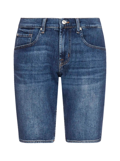 Shop 7 For All Mankind Shorts In Mid Blue