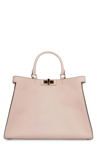 Shop Fendi Peekaboo X-tote Leather Handbag In Pink