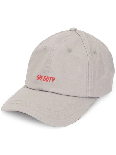 Shop Off Duty Neith Logo-embroidered Cap In Grey