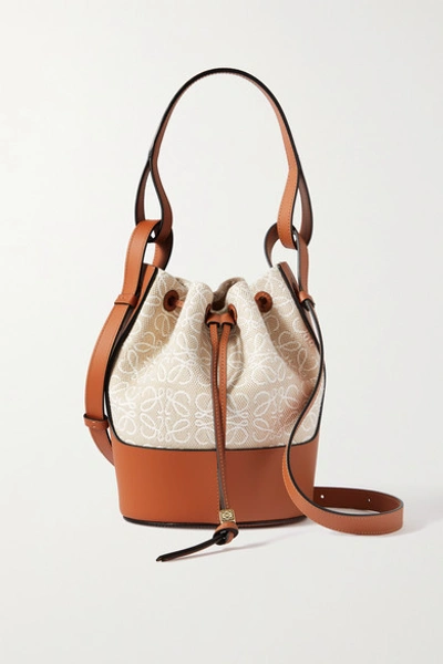 Loewe Neutrals Anagram Bucket Bag