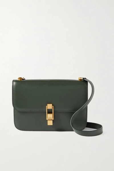 Shop Saint Laurent Le Carré Leather Shoulder Bag In Dark Green