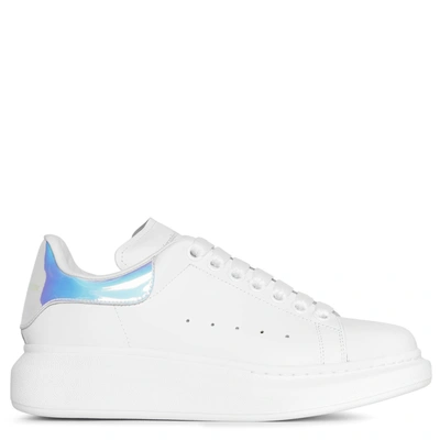 Shop Alexander Mcqueen White And Holographic Classic Sneakers