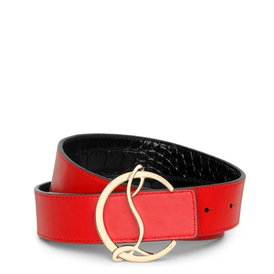 Shop Christian Louboutin Cl Logo Black Leather Belt