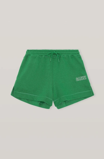 Shop Ganni Drawstring Shorts Kelly Green Size Xl