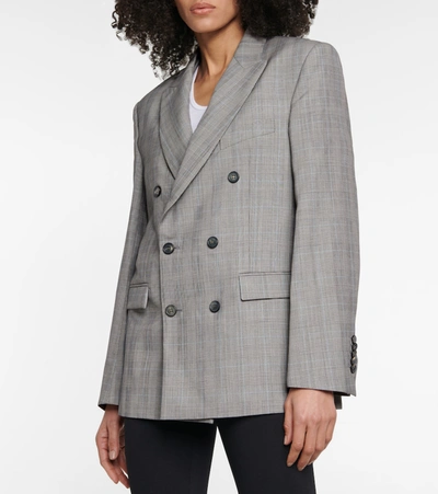 Shop Wardrobe.nyc Checked Virgin Wool Blazer In Grey