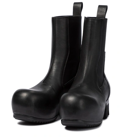 Shop Rick Owens Beatle Leather Chelsea Boots In Black