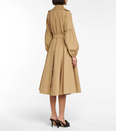 Shop Max Mara Empoli Pleated Trench Coat In Brown