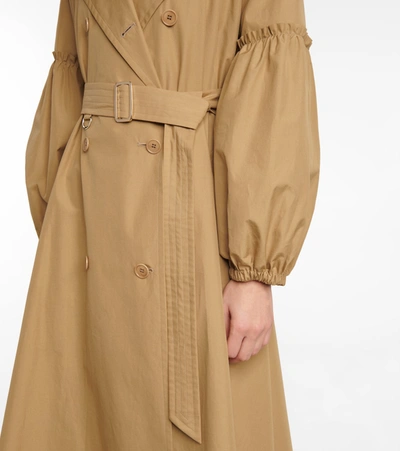 Shop Max Mara Empoli Pleated Trench Coat In Brown