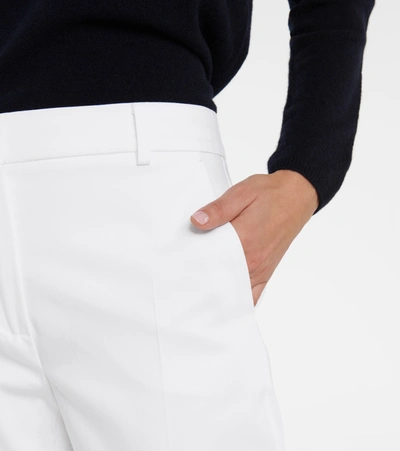 Shop Max Mara Calcut Slim Cropped Cotton Pants In White