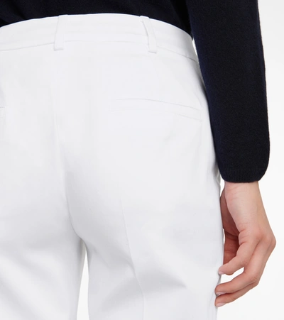 Shop Max Mara Calcut Slim Cropped Cotton Pants In White