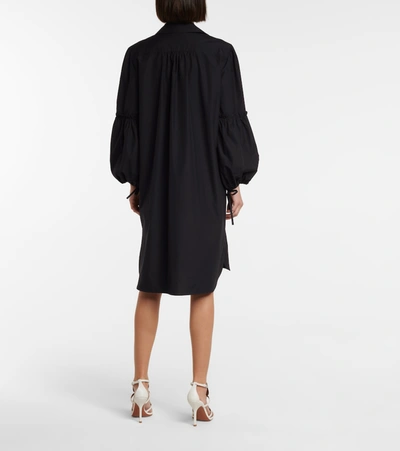Shop Max Mara Fedora Cotton Minidress In Black