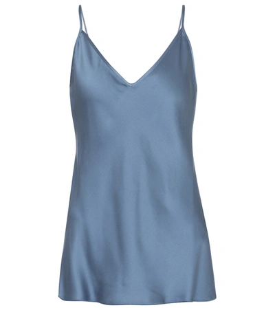 Shop Max Mara Leisure Lucca Stretch-silk Camisole In Blue