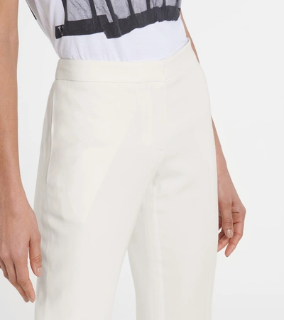 Shop Alexander Mcqueen High-rise Crêpe Slim Pants In White