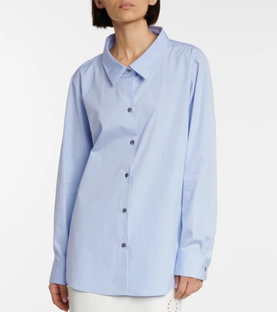 Shop Dries Van Noten Cotton Poplin Shirt In Blue