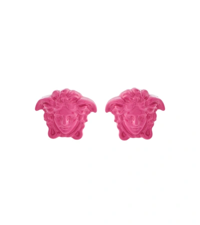 Shop Versace La Medusa Earrings In Pink