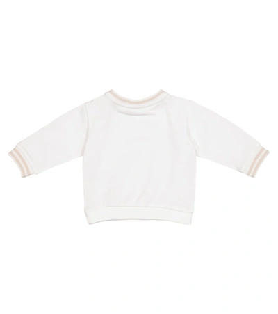 Shop Fendi Baby Logo Stretch-cotton Sweatshirt In White