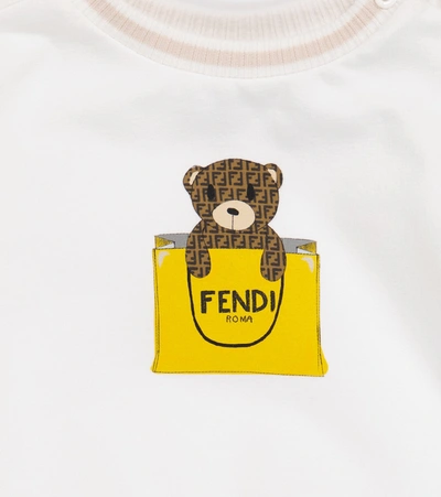 Shop Fendi Baby Logo Stretch-cotton Sweatshirt In White