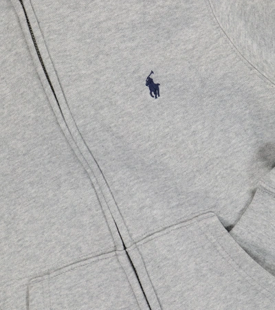 Polo Ralph Lauren Ralph Lauren Boys Dark Sport Heather Kids Logo-embroidered Cotton-fleece Hoody 2-14 Years In Grey