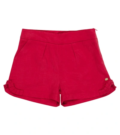 Shop Tartine Et Chocolat Lyocell And Linen Shorts In Red
