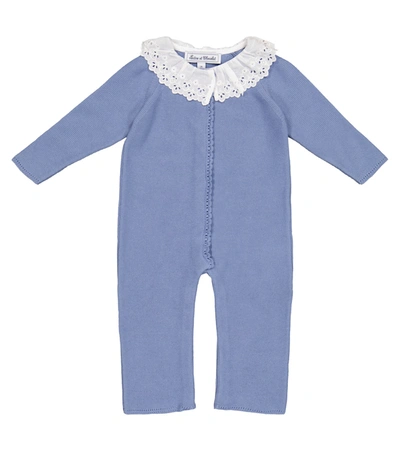 Shop Tartine Et Chocolat Baby Cotton Knit Onesie In Blue