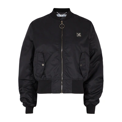 Shop Off-white Black Nylon Bomber Jacket