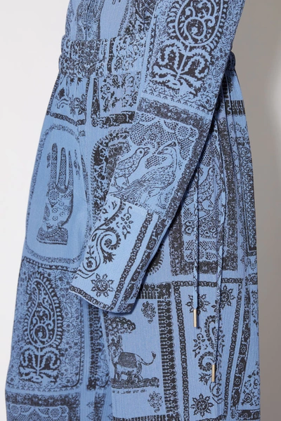 Shop Acne Studios Printed Trousers Indigo Blue