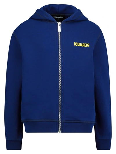 Shop Dsquared2 Kids Sweat Jacket For For Boys And For Girls In Blue
