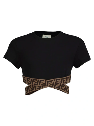 Shop Fendi Kids Top In Black