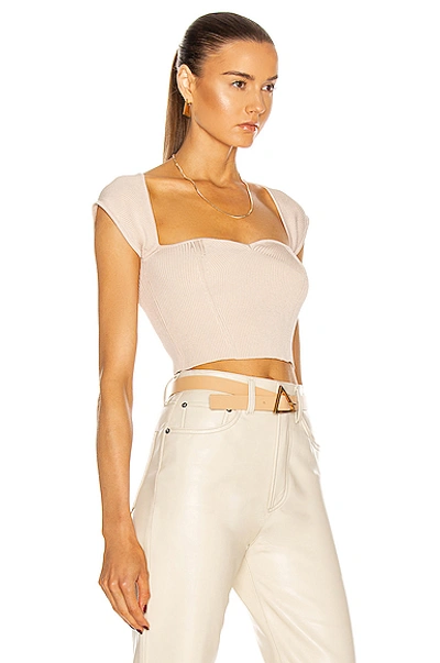 Shop Jonathan Simkhai Abia Cropped Tee In Egret