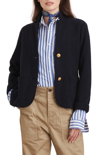 Shop Alex Mill Merino Wool Sweater Jacket In Navy