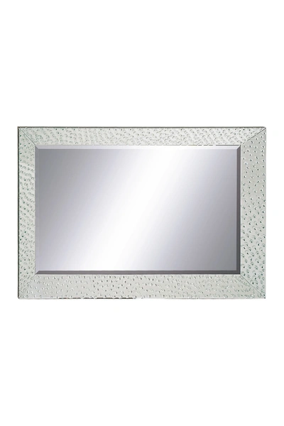 Shop Willow Row Silvertone Glass Handmade Beveled Wall Mirror With Crystal Frame In Clear