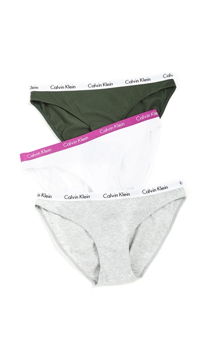 Shop Calvin Klein Underwear Carousel Bikini Panties In 913 White/duffel Bag/grey