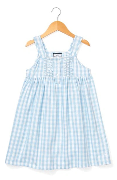 Shop Petite Plume Gingham Check Nightgown In Light Blue Multi