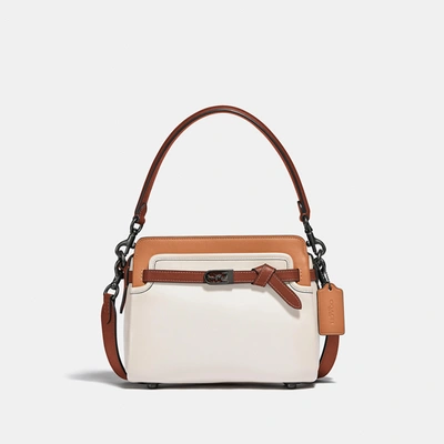 Shop Coach Tate Carryall In Colorblock In Pewter/chalk Natural Multi