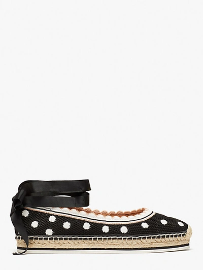 Shop Kate Spade Knottingham Knit Espadrilles In Black With Optic White
