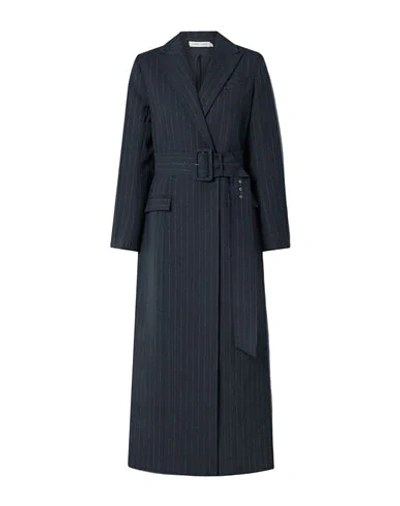 Shop Anna Quan Overcoats In Dark Blue
