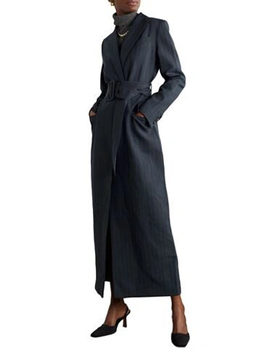Shop Anna Quan Overcoats In Dark Blue